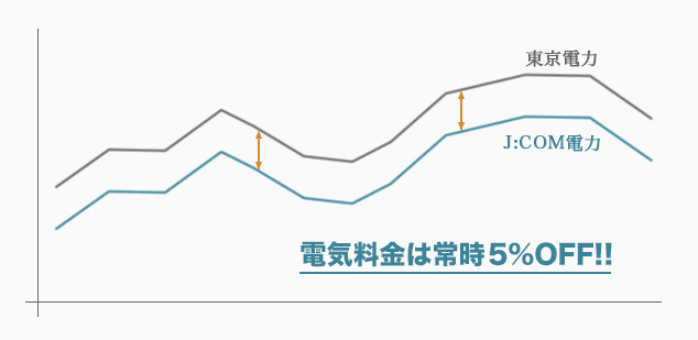 電気料金は常時5%OFF